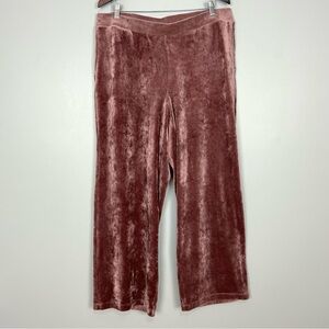 J. Jill Velour Wide-Leg Pants Women’s Size XL Pull On Pockets Loungewear Cozy